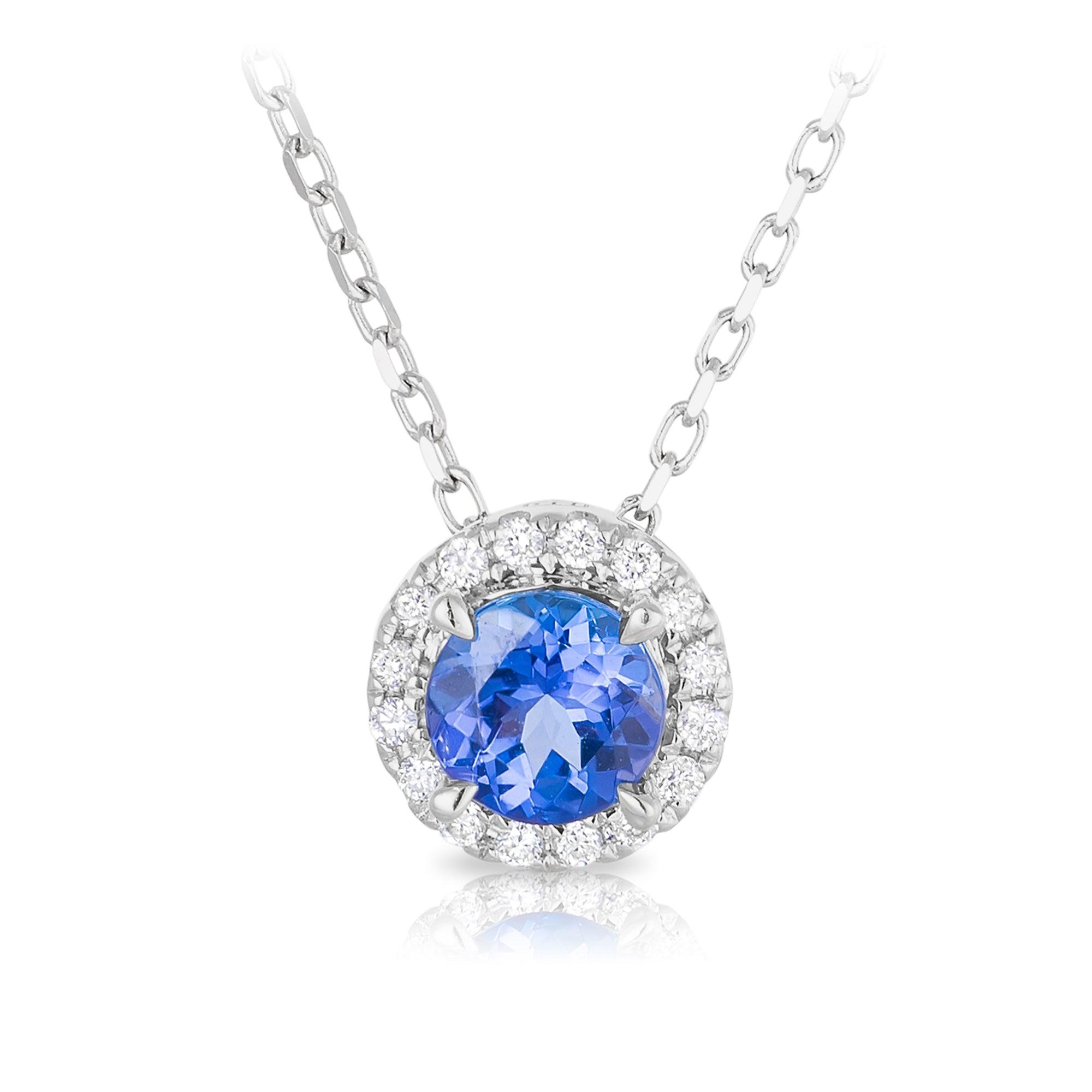 18ct White Gold Tanzanite Pendant 0665