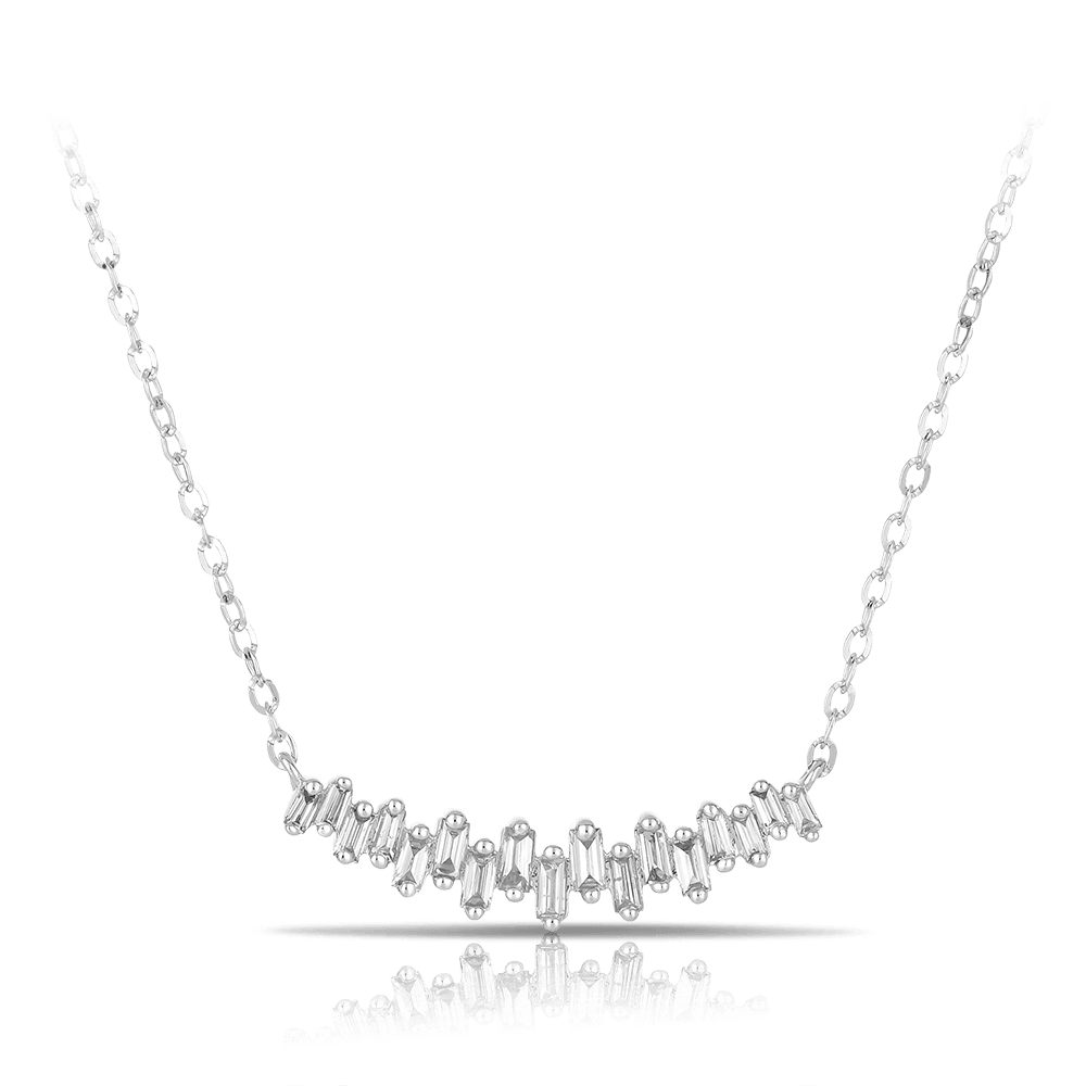 Baguette diamond deals tennis necklace