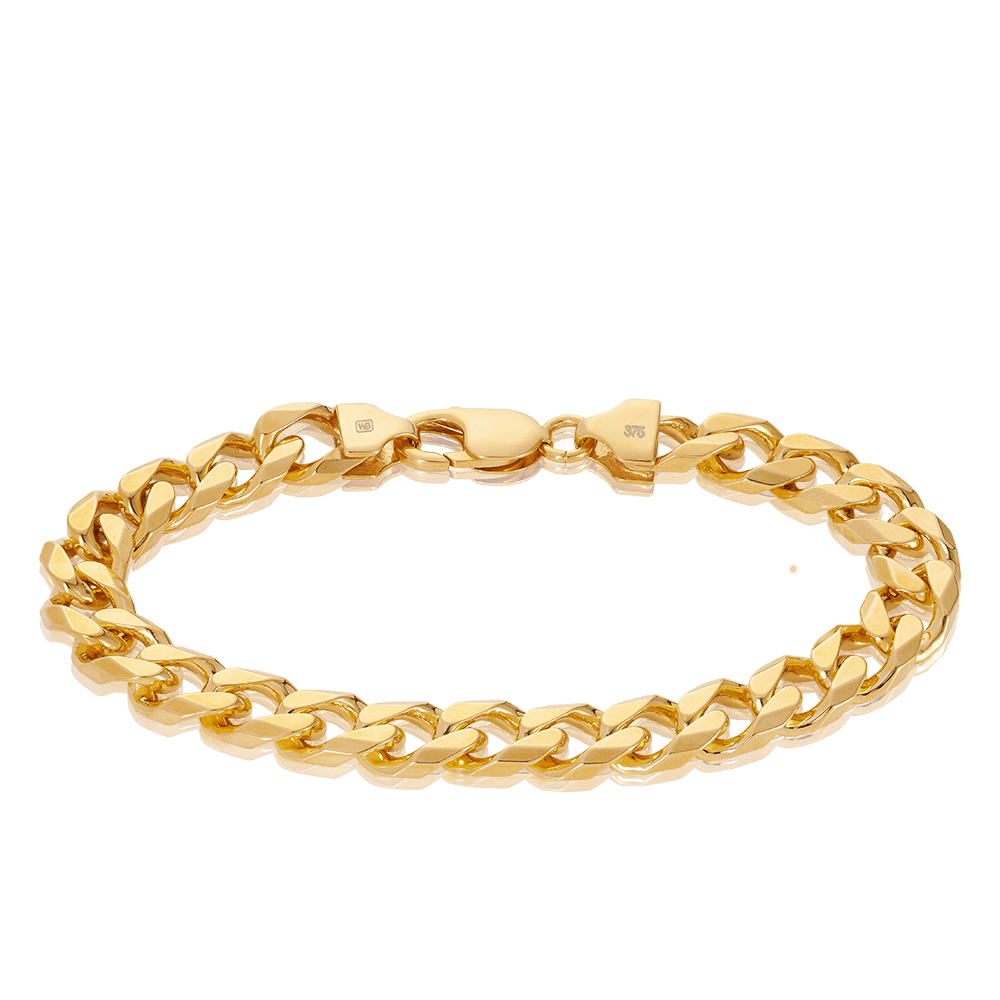 Gold curb bracelet on sale womens