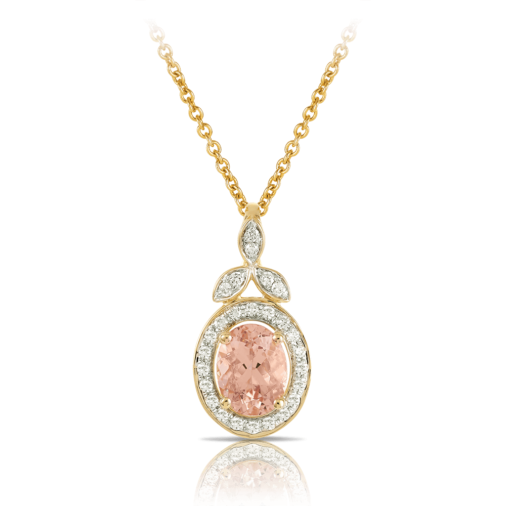 Pink Gold Diamond Necklace 0,20ct Brilliant Shape Joy