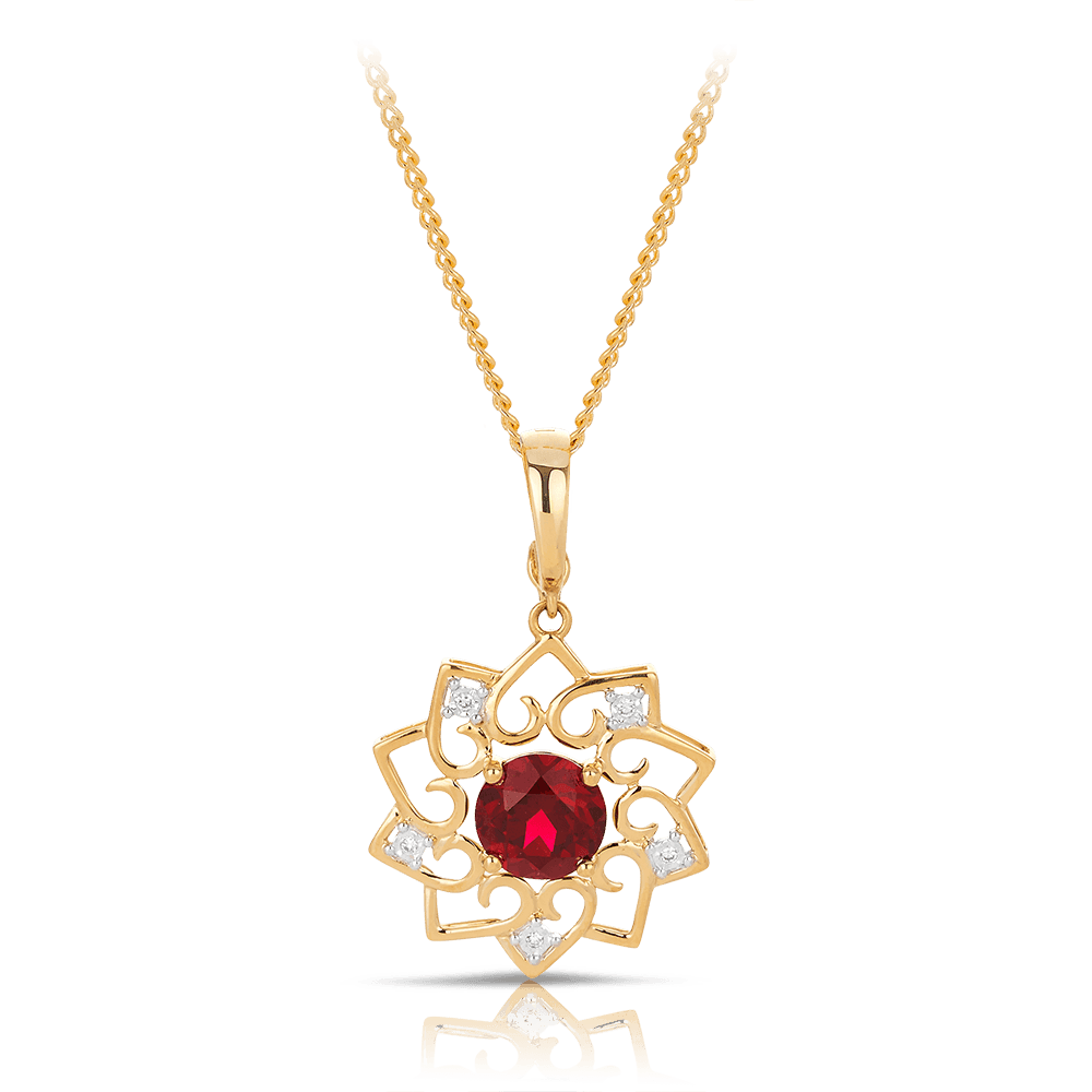 Ruby deals flower necklace