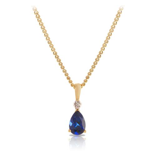 Sapphire necklace outlet yellow gold