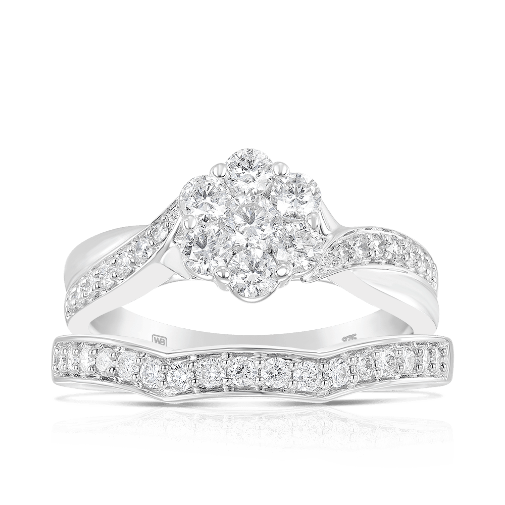 9ct white gold diamond 2024 wedding ring