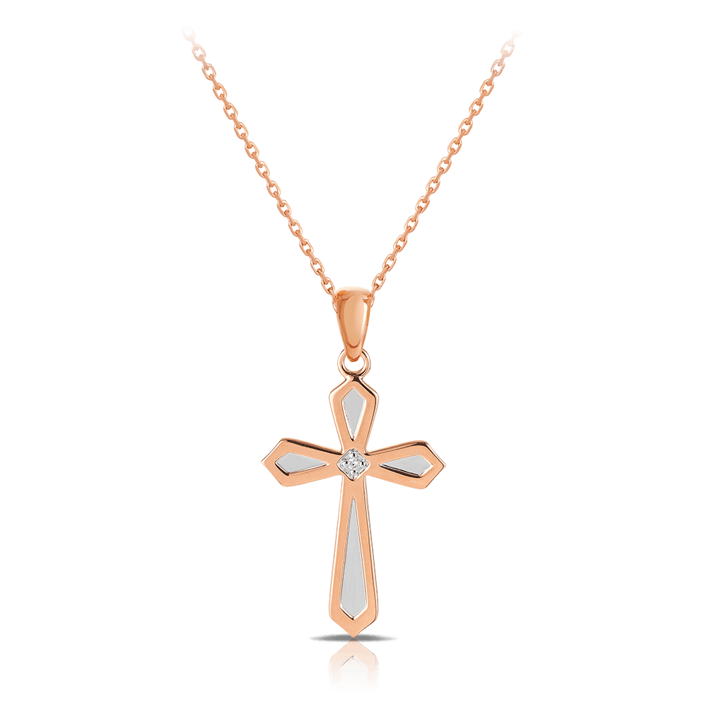 Rose gold deals cross charm