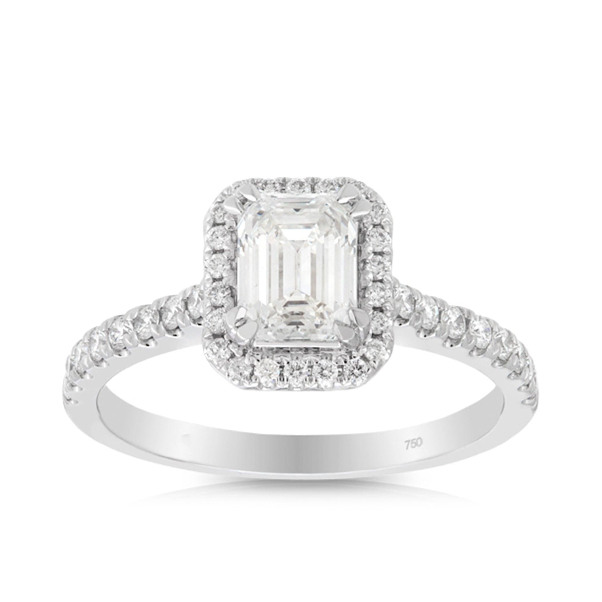 Halo ring emerald on sale cut