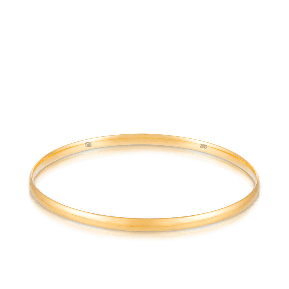 9ct Yellow Gold Plain Single N Initial Bracelet