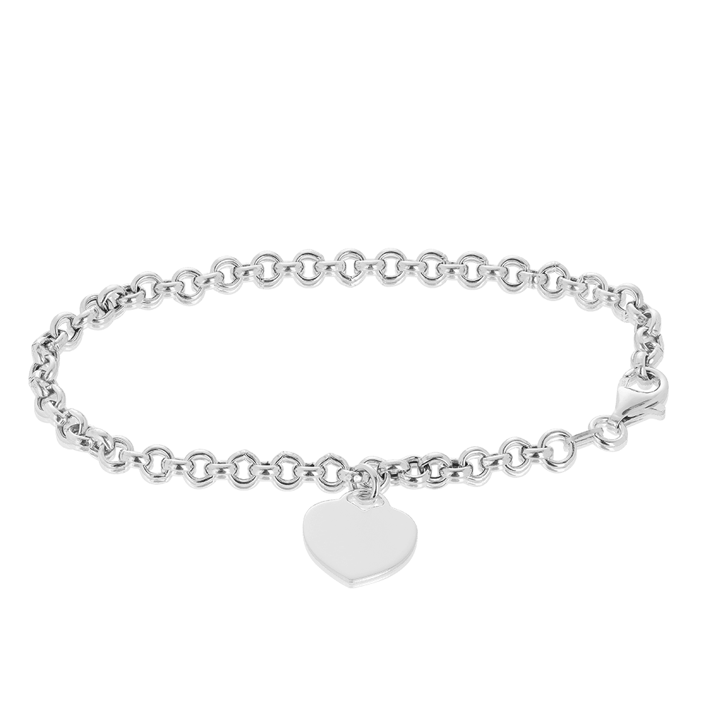 Sterling Silver Heart Charm Bracelet