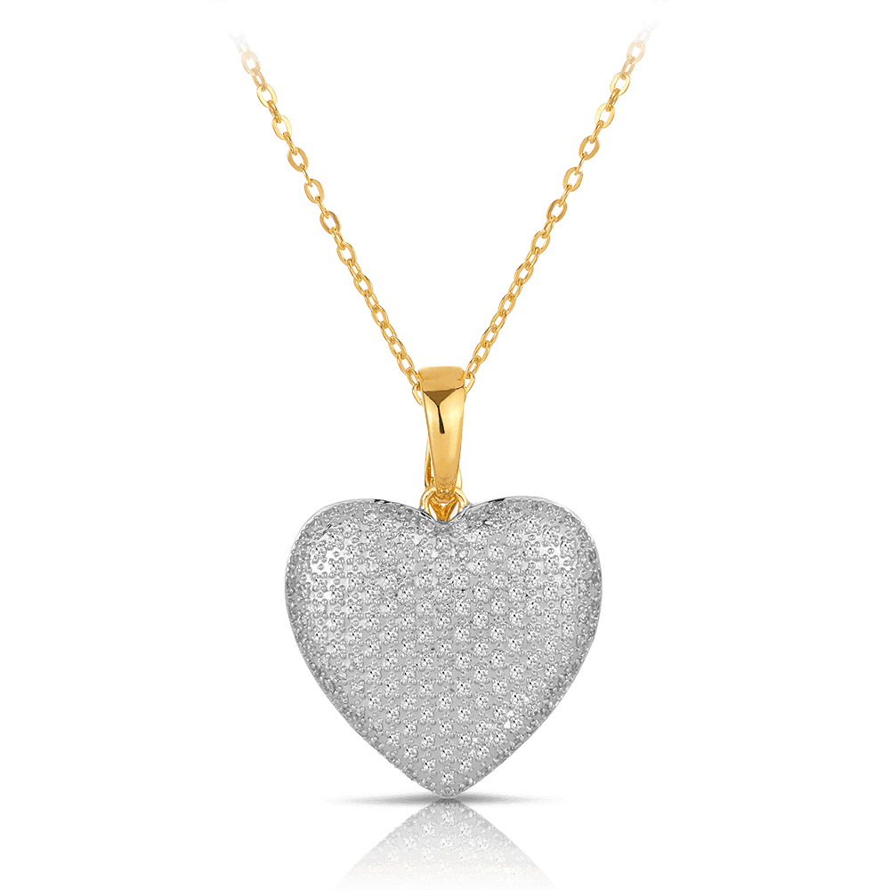 Heart white online gold diamond necklaces