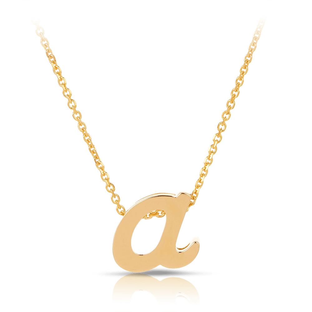 Yellow gold deals initial necklace