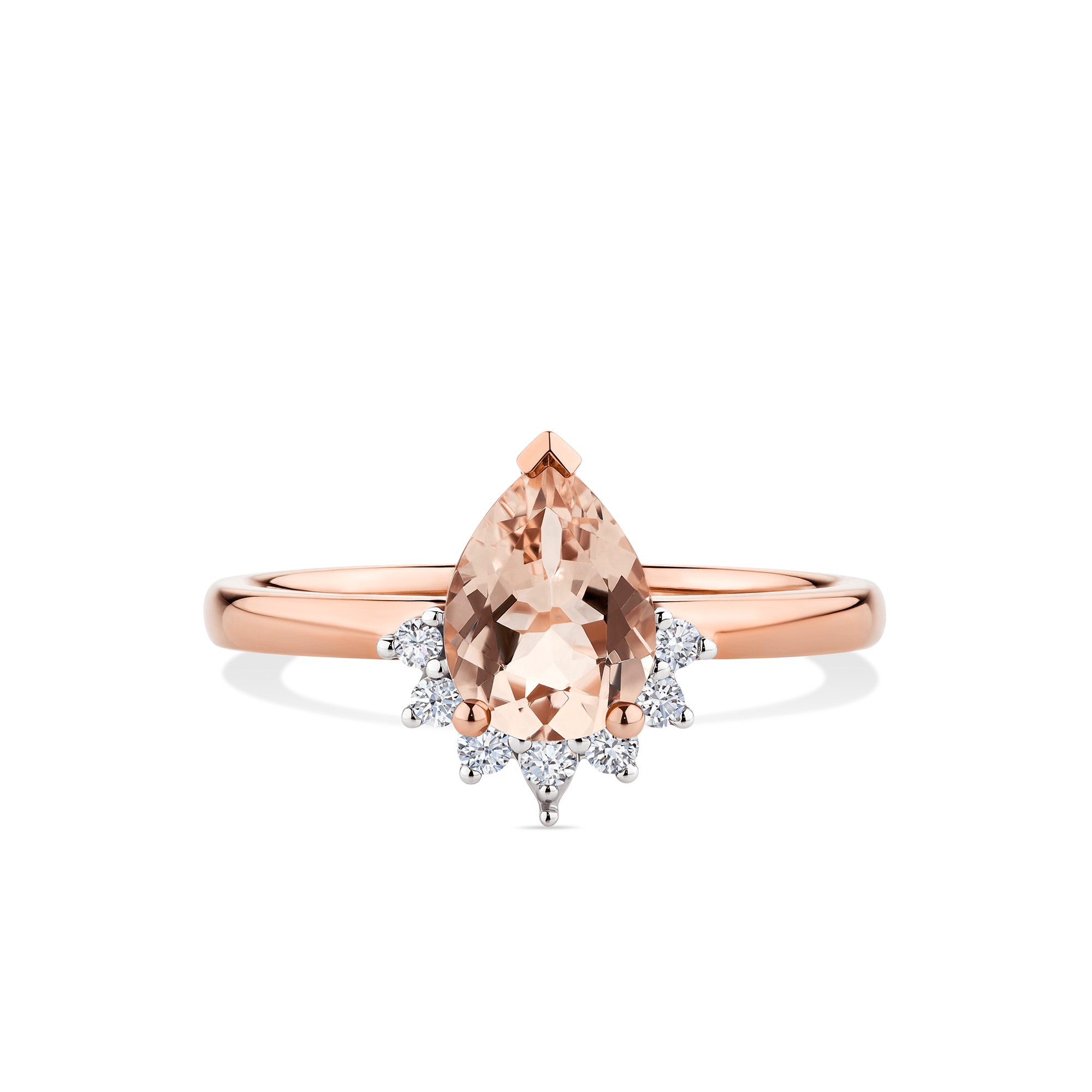 Love gem 9ct rose gold morganite and diamond ring sale