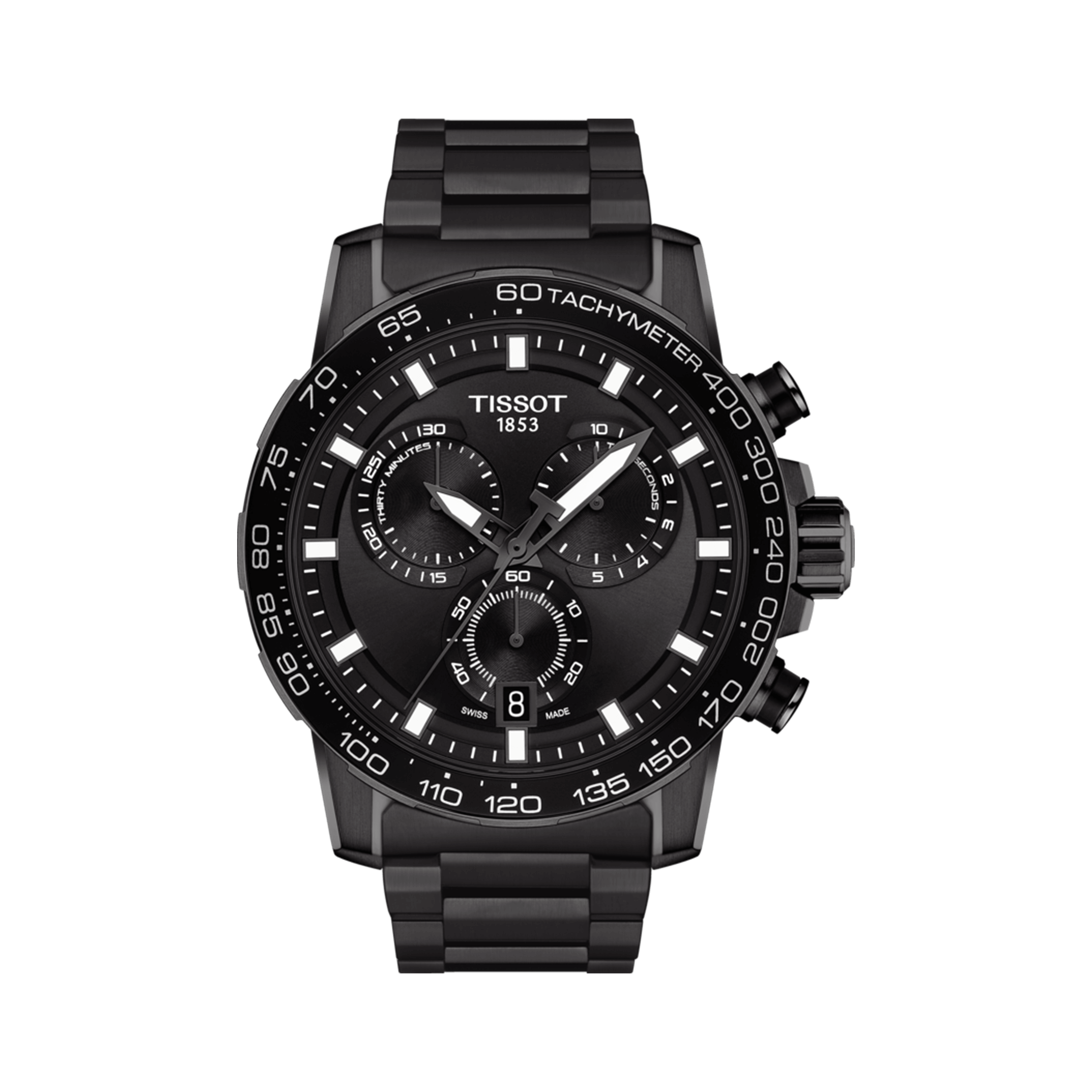 Tissot T-Sport Men's 45.50mm Black and Steel Quartz Chronograph 