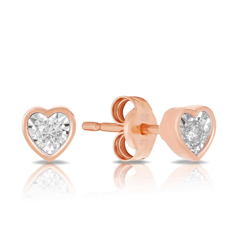 Diamond heart clearance hoop earrings