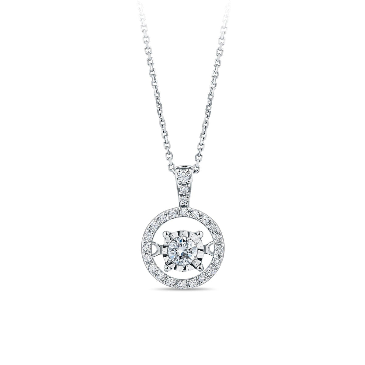 0.59ct Round Brilliant Dancing Diamond Pendant – Charles Koll Jewellers