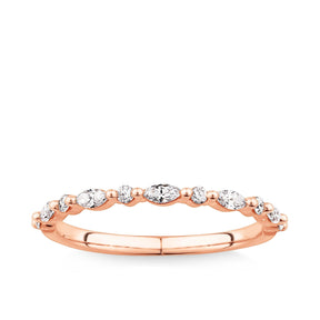 0.25ct TW Diamond Band in 9ct Rose Gold - Wallace Bishop