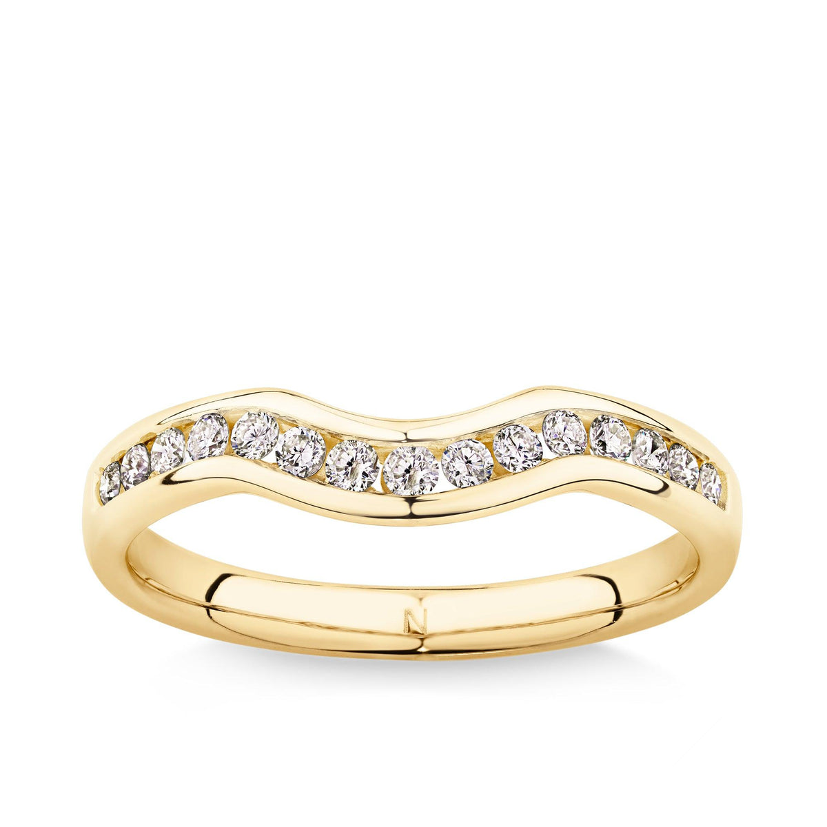 Contour wedding band yellow on sale gold