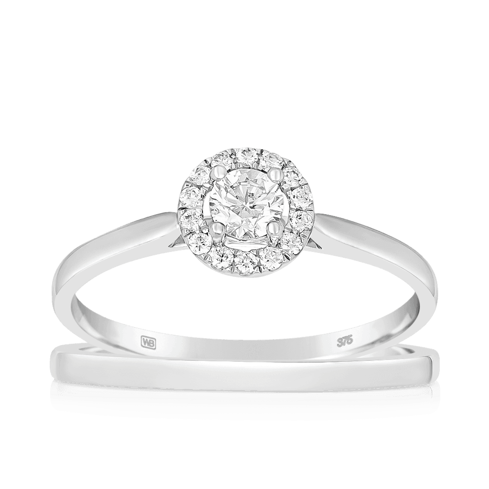 10k white gold on sale diamond engagement ring