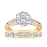 Bridal Cluster Ring in 9ct Yellow Gold