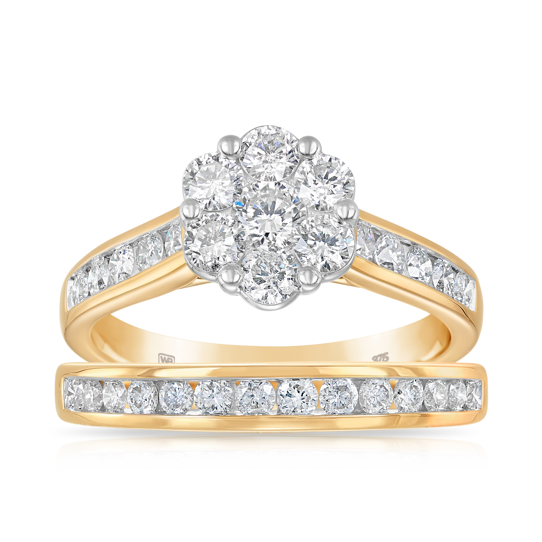 Bridal Cluster Ring in 9ct Yellow Gold