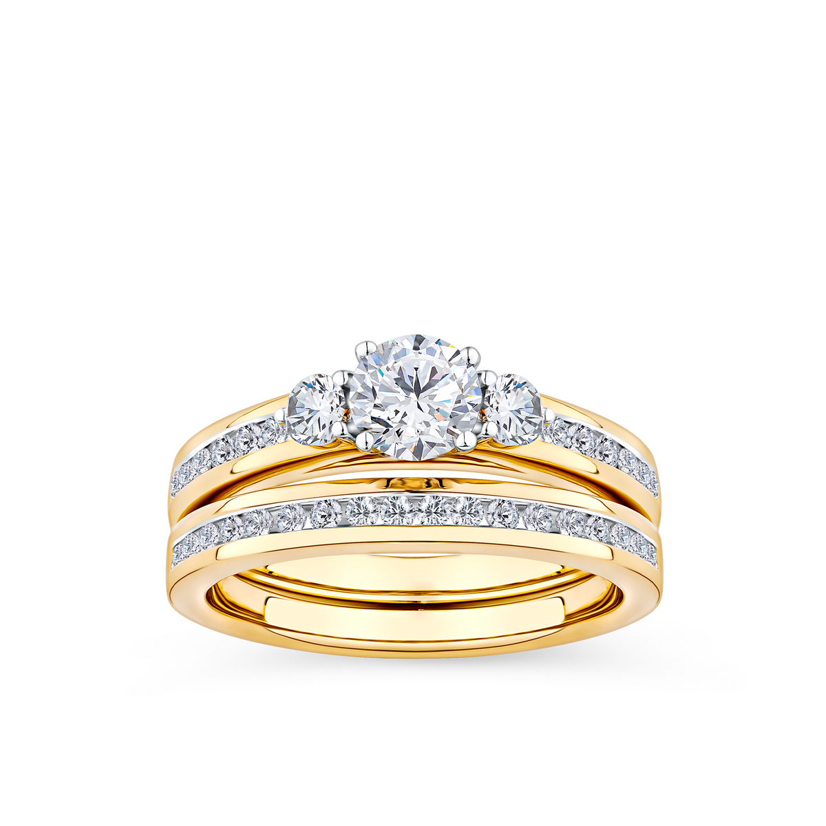 1.00ct TW Diamond Ring in 9ct Yellow and White Gold