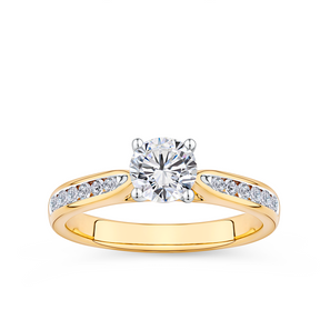 1.01ct TW Diamond Solitaire Ring in 18ct Yellow and White Gold