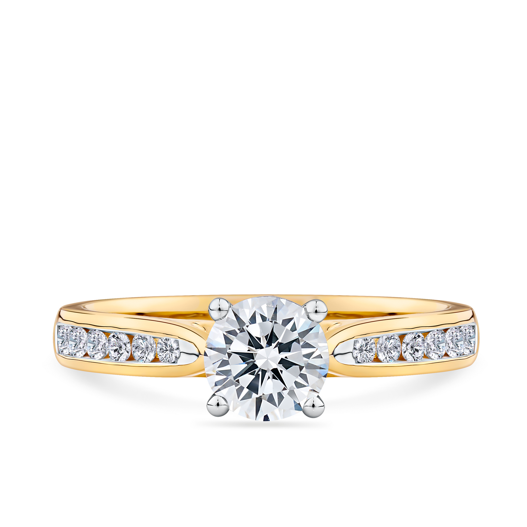 1.01ct TW Diamond Solitaire Ring in 18ct Yellow and White Gold