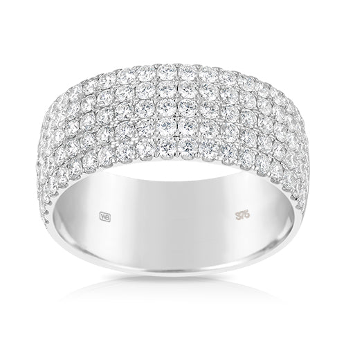 1.50ct TW Micro Pave Set Dress Ring in 9ct White Gold