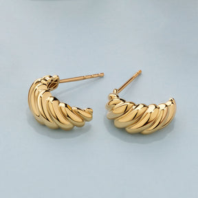 Croissant Stud Earrings in 9ct Yellow Gold