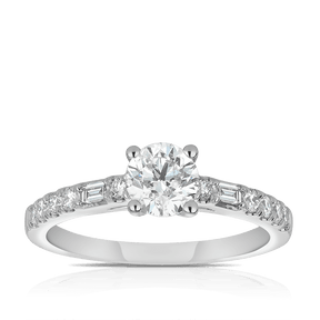 1ct TW Diamond Solitaire Engagement Ring in 18ct White Gold - Wallace Bishop