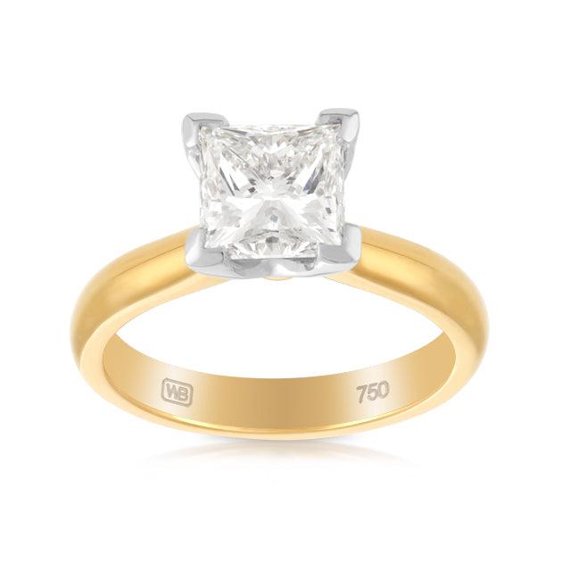 2.00ct Diamond Engagement Ring in 18ct Yellow and White Gold - Wallace Bishop