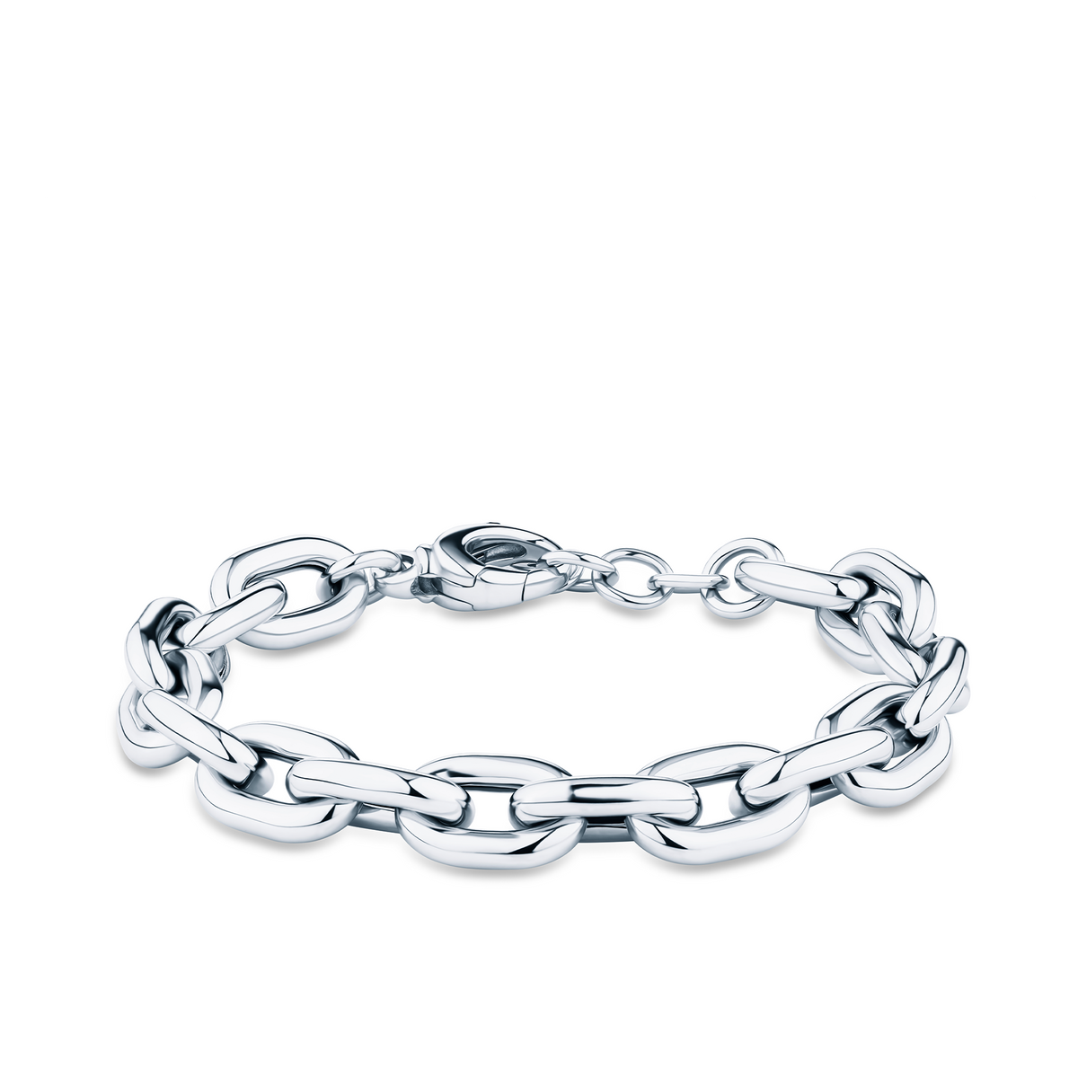 Hollow Chunky Link Bracelet in Sterling Silver