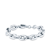 Hollow Chunky Link Bracelet in Sterling Silver