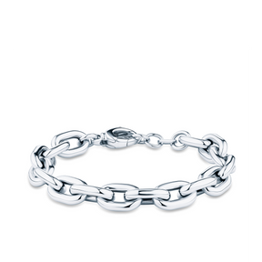 Hollow Chunky Link Bracelet in Sterling Silver