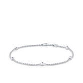 19cm Ball Station Bracelet in Sterling Silver