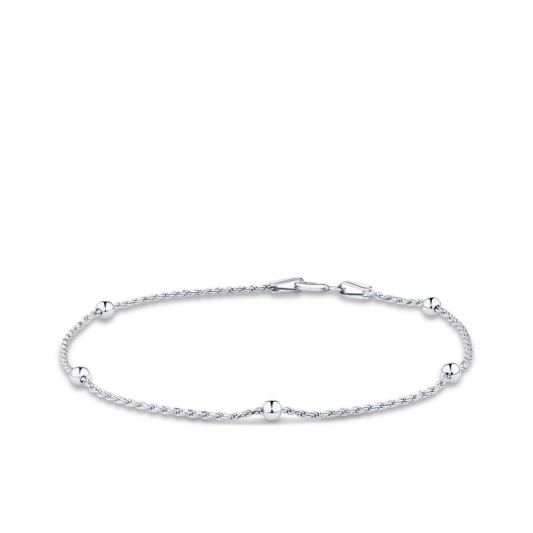 19cm Ball Station Bracelet in Sterling Silver