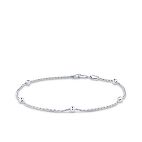 19cm Ball Station Bracelet in Sterling Silver