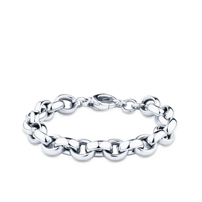 Hollow Chunky Medium Link Bracelet in Sterling Silver