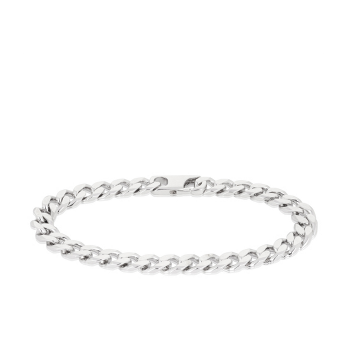 Bevelled Bracelet in Sterling Silver Rhodium Plate