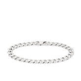 Bevelled Bracelet in Sterling Silver Rhodium Plate