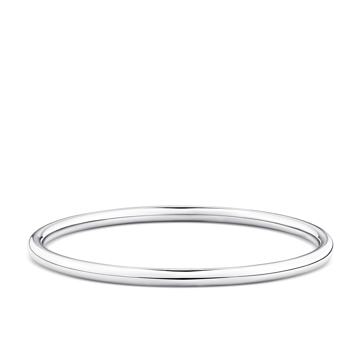 Round Bangle in Sterling Silver