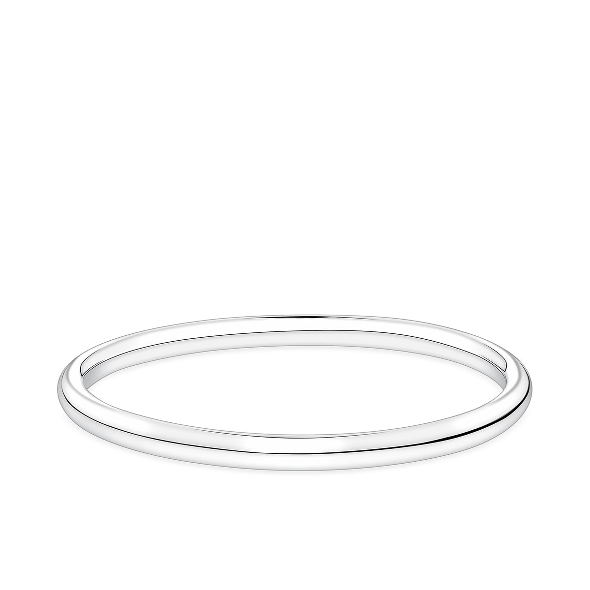 Polished Round Bangle in Sterling Silver