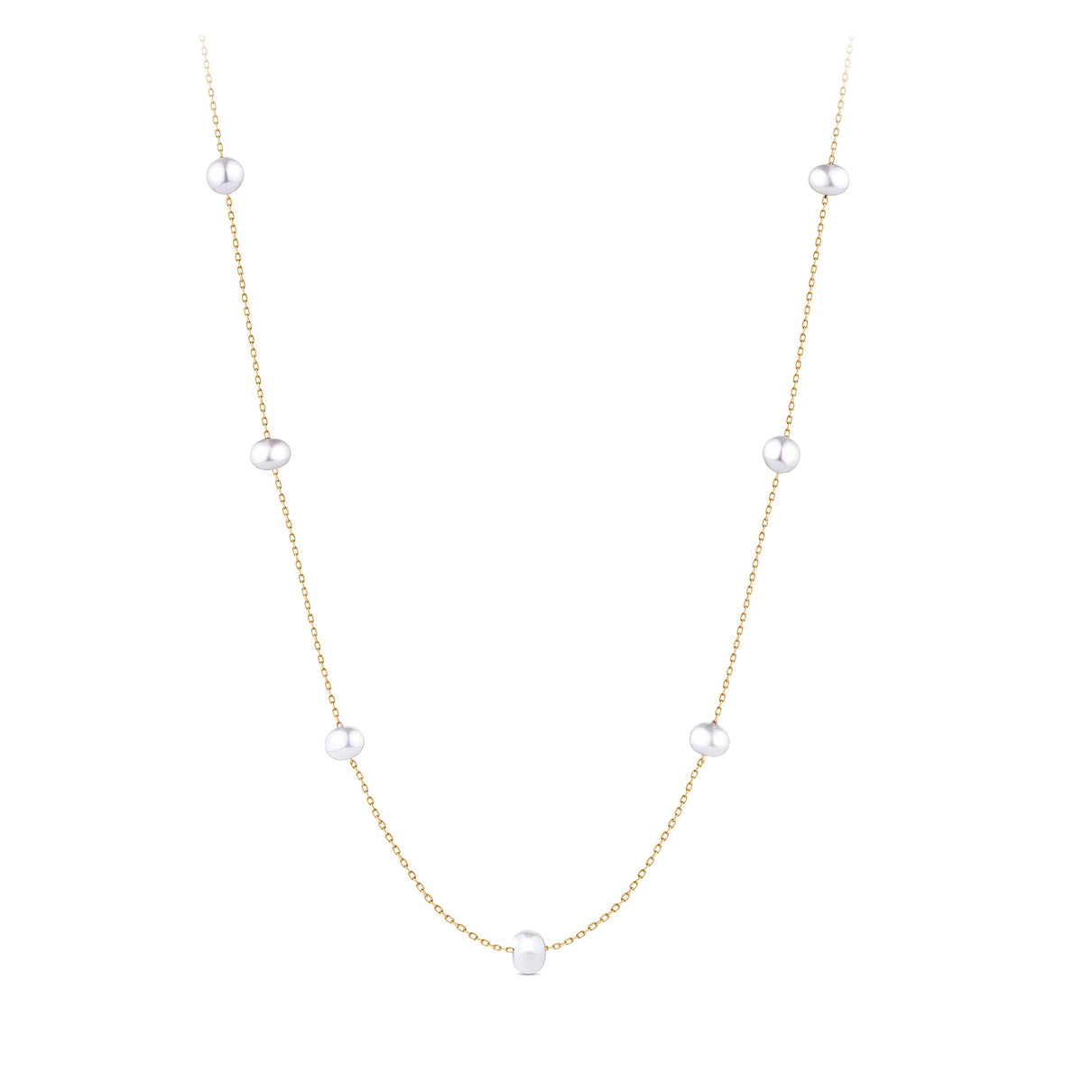 Freshwater Pearl Necklace in 9ct Yellow Gold