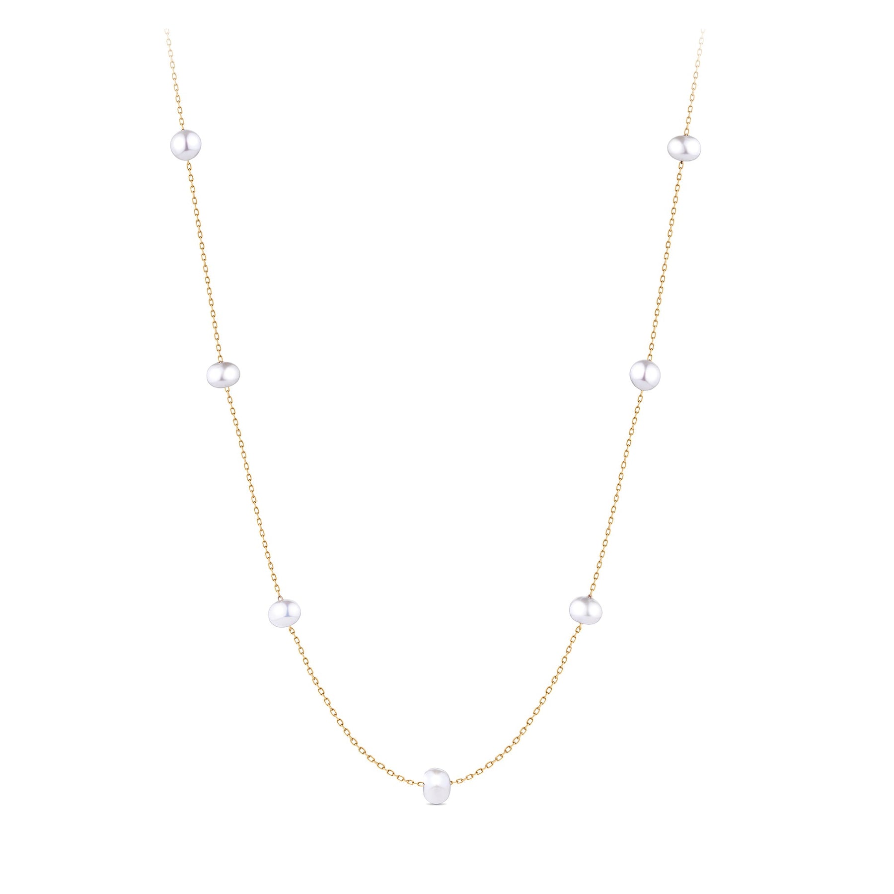 Freshwater Pearl Necklace in 9ct Yellow Gold