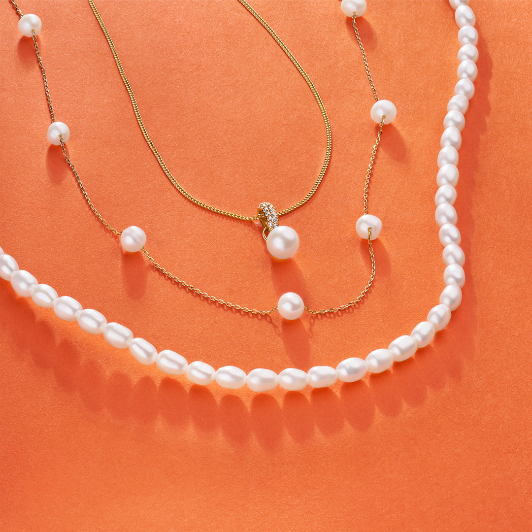 Rice Freshwater Pearl Strand in Sterling Silver