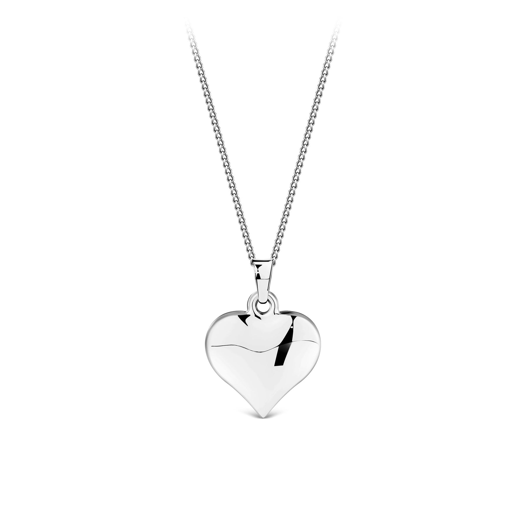 Medium Heart Pendant in 9ct White Gold