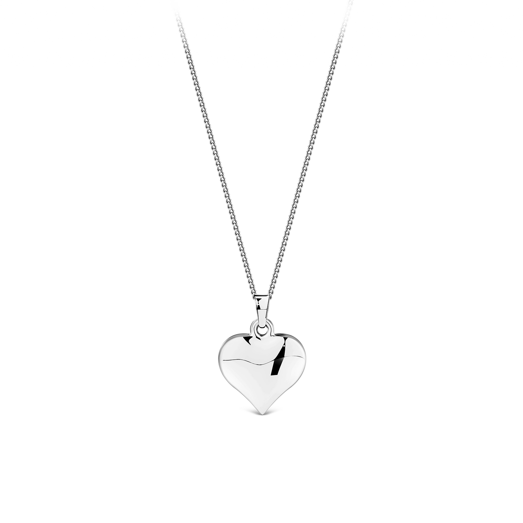 Medium Heart Pendant in 9ct White Gold