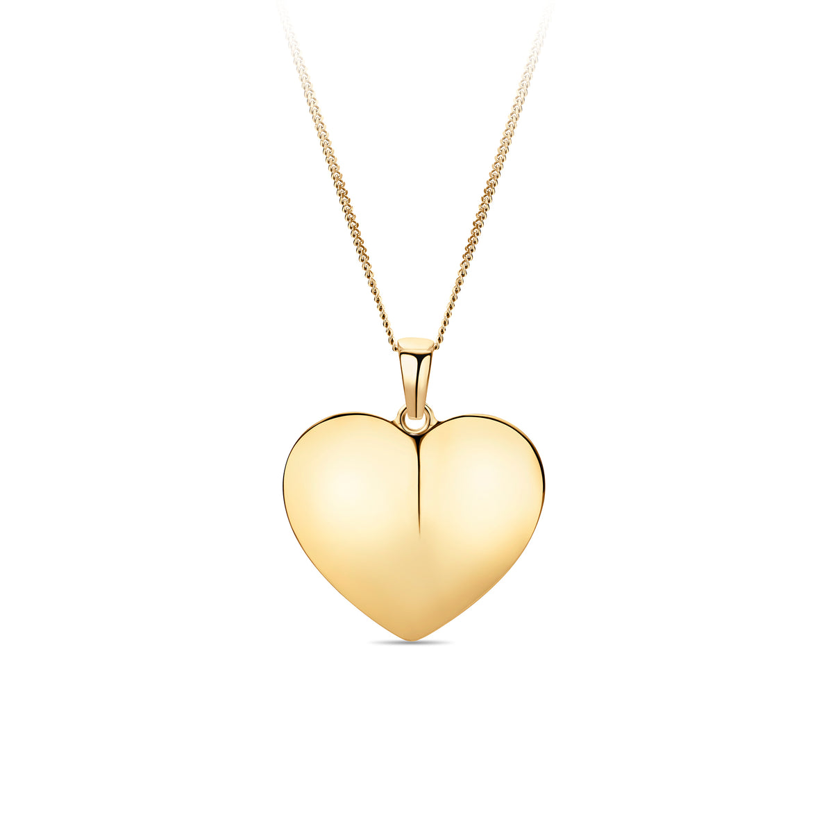 Puff Hollow Heart Pendant in 9ct Yellow Gold