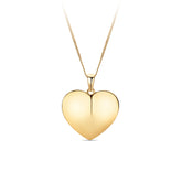 Puff Hollow Heart Pendant in 9ct Yellow Gold