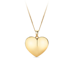 Puff Hollow Heart Pendant in 9ct Yellow Gold