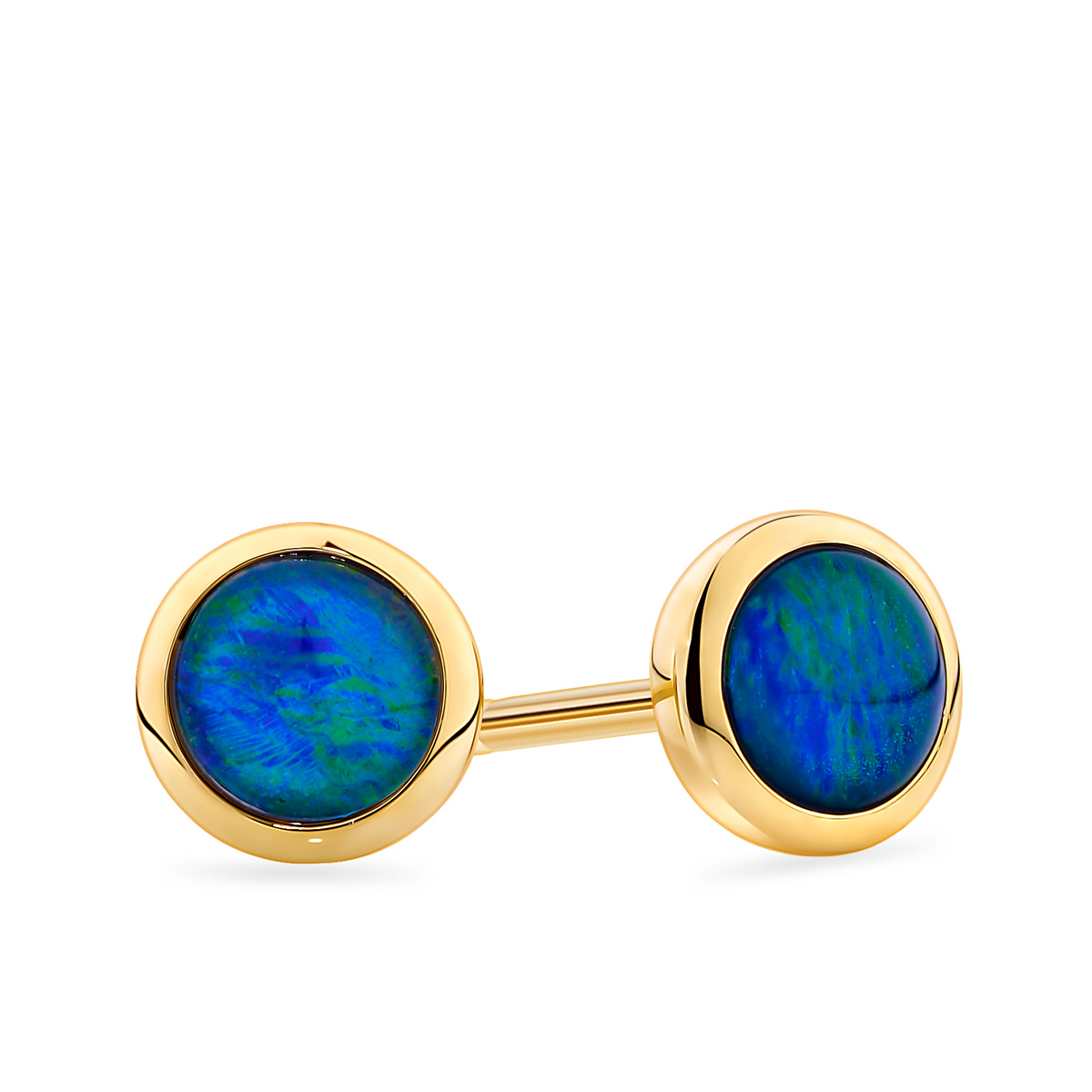 Triplet Opal Stud Earrings in 9ct Yellow Gold