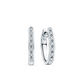 I Treasure® Diamond and Sterling Silver Huggie Earrings